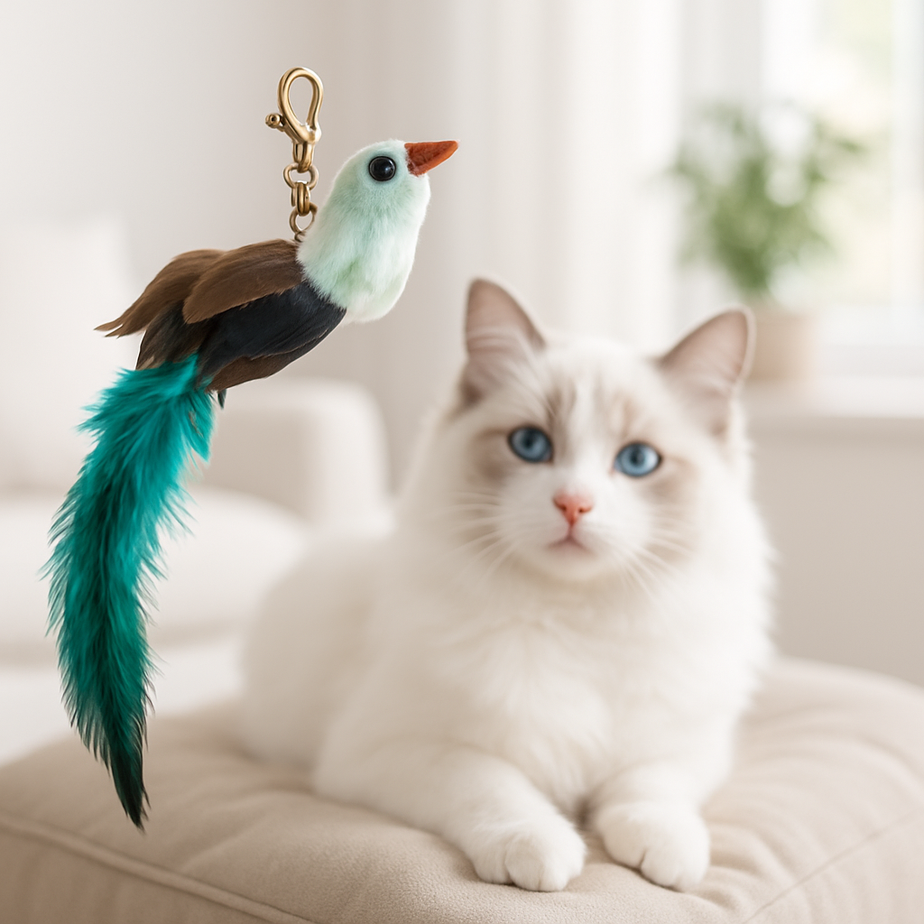canne-a-peche-chat-birdtoy-oiseau-blanc
