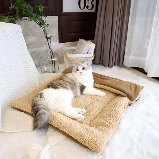 Cocon pour chat pliable ouvert