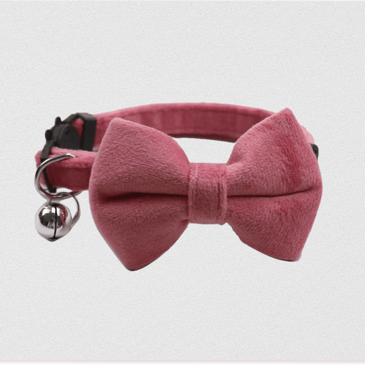 COLLIER CHAT ANTI ETRANGLEMENT | EN VELOURS ROSE - Leschamour