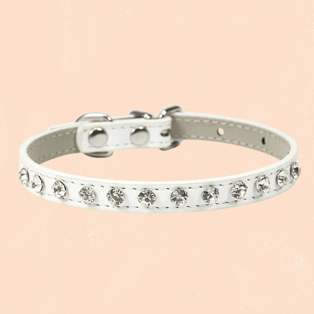 COLLIER EN CUIR POUR CHAT | STRASS ÉLÉGANT - Leschamour