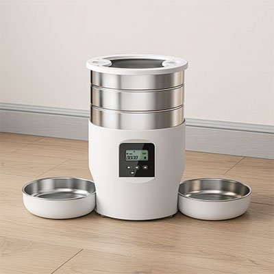 DISTRIBUTEUR AUTOMATIQUE CROQUETTE | POUR 2 CHATS - Leschamour