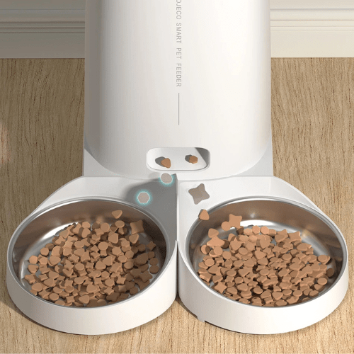 DISTRIBUTEUR CROQUETTE CHAT AUTOMATIQUE | WIFI DOUBLE BOL - Leschamour