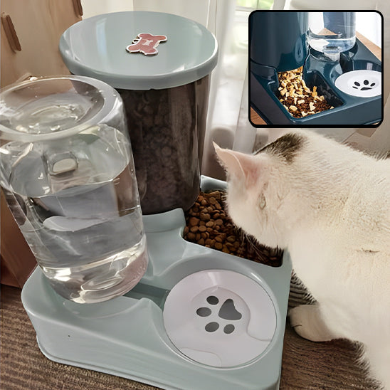 DISTRIBUTEUR CROQUETTE EAU CHAT | 2-EN-1