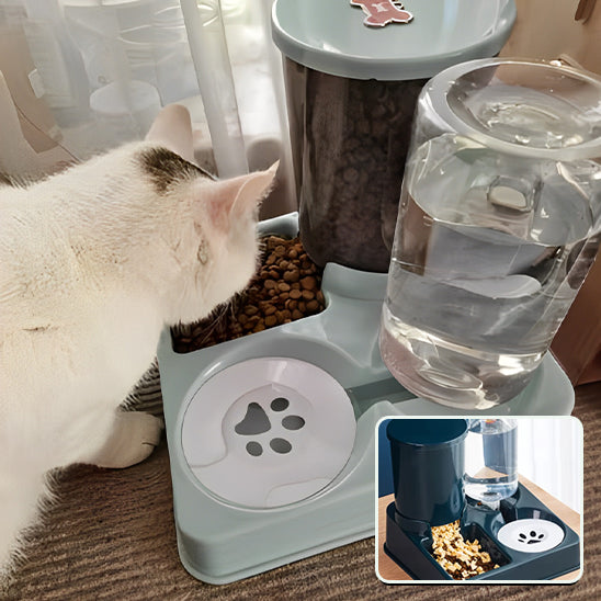 DISTRIBUTEUR CROQUETTE EAU CHAT | 2-EN-1