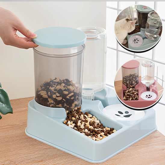 DISTRIBUTEUR CROQUETTE EAU CHAT | 2-EN-1