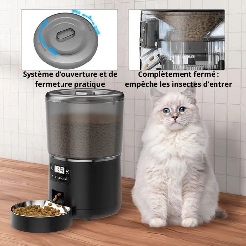 DISTRIBUTEUR DE CROQUETTES AUTOMATIQUE CHAT | 4 L