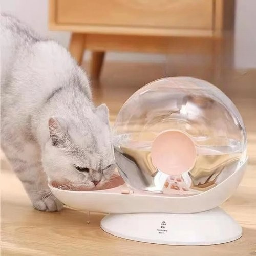 fontaine à eau chat sans fil rose