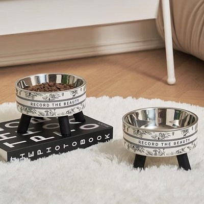 Gamelle pour chat en hauteur en acier inoxydable