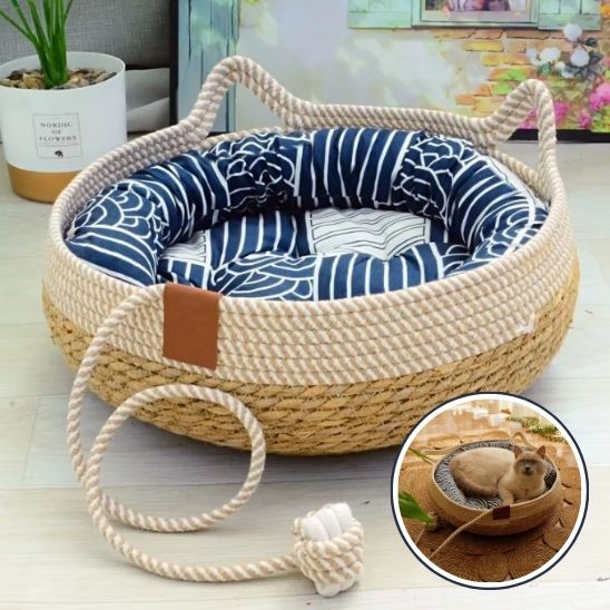 PANIER EN OSIER POUR CHAT | ROTIN