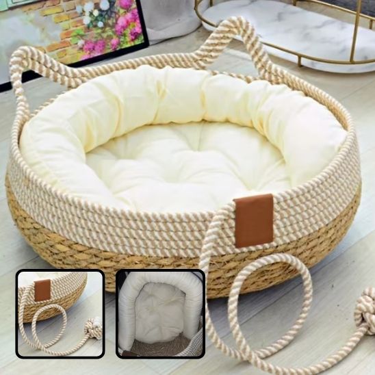 PANIER EN OSIER POUR CHAT | ROTIN