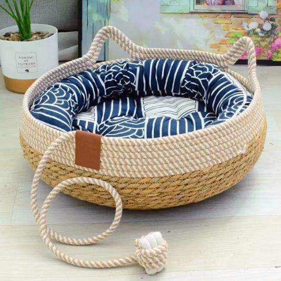 PANIER EN OSIER POUR CHAT | ROTIN
