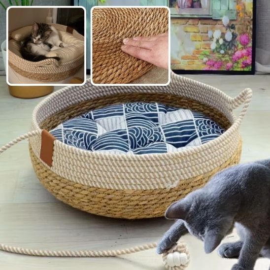 PANIER EN OSIER POUR CHAT | ROTIN