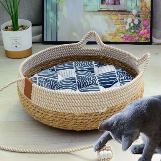 PANIER EN OSIER POUR CHAT | ROTIN