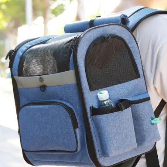 Sac a dos pour chat voyage bleu