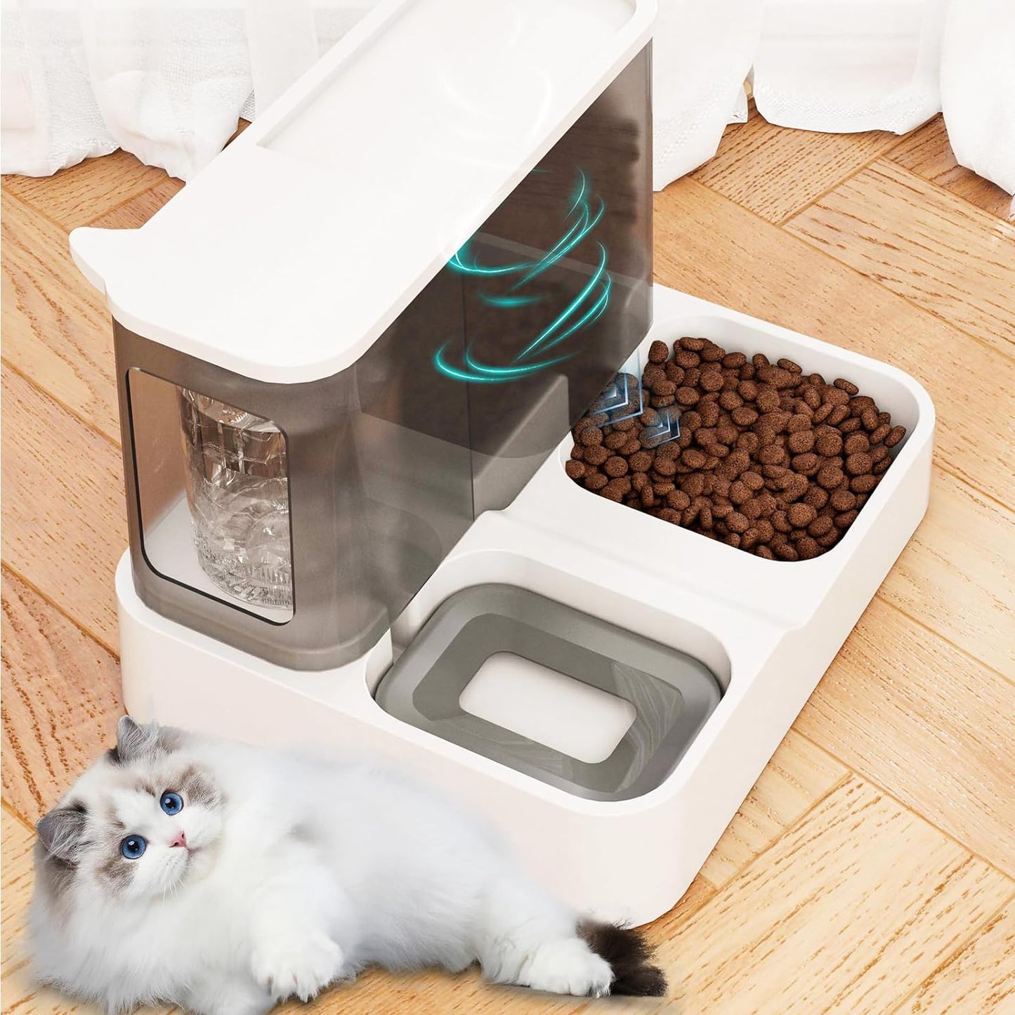 DISTRIBUTEUR DE CROQUETTES POUR CHAT 2 EN 1 - DUOCATâą - Leschamour