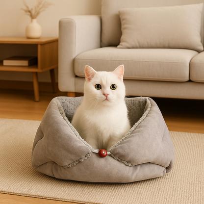 cocon-pour-chat-pliable-gris