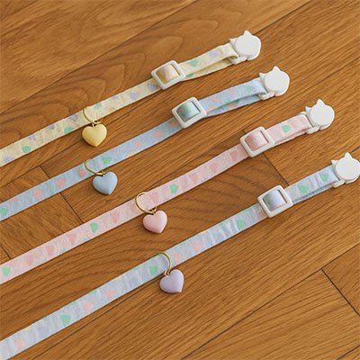 Collier anti etranglement pour chaton avec medaille cœur réglable