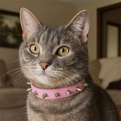COLLIER CHAT CUIR | À POINTES - Leschamour