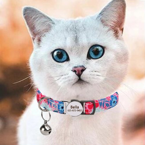 COLLIER CHAT PERSONNALISÉ | FLOWERCAT™ - Leschamour