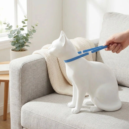 Collier cuir chat anti étranglement sécurite