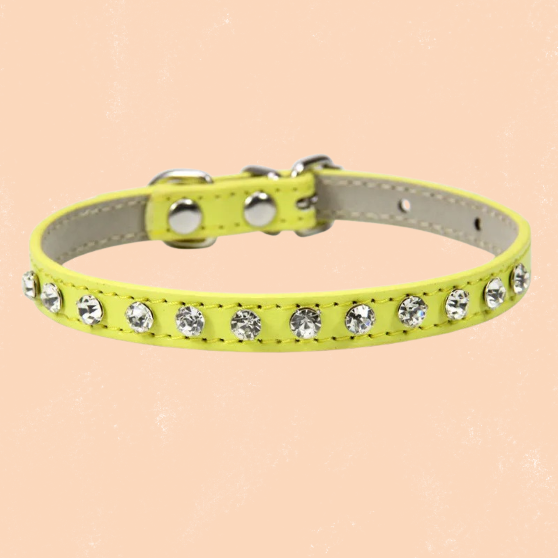 Collier en cuir pour chat strass réglable