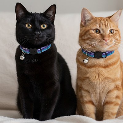 Collier pour chat anti étranglement violet ajustable