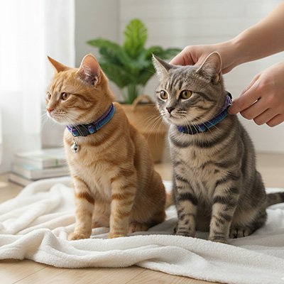 Collier pour chat anti étranglement violet réglable
