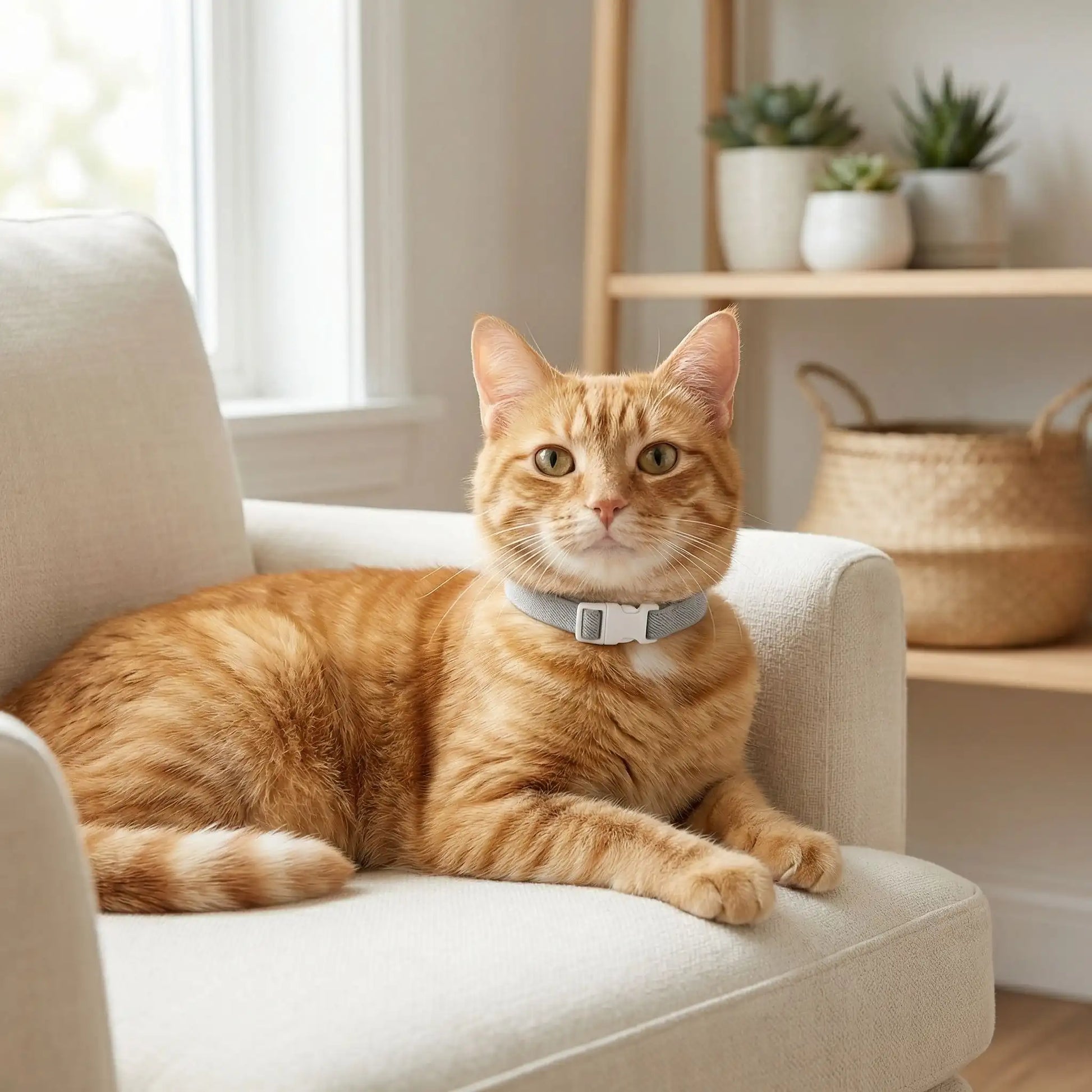 Collier pour chat sécurité élastique gris
