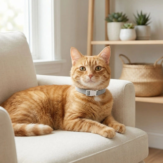 Collier pour chat sécurité élastique gris
