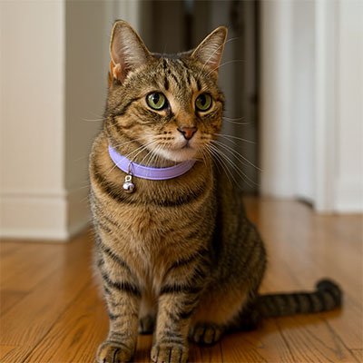 Collier sécurité chat avec sangle élastique violet