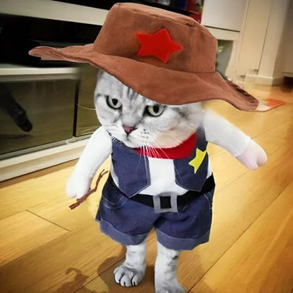 Déguisement pour les chats cowboy Halloween