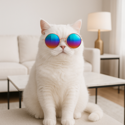 Déguisement-pour-les-chats-lunettes-de-soleil-multicolore