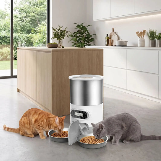 Distributeur automatique croquettes chat double bol