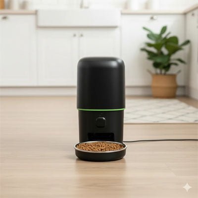 DISTRIBUTEUR AUTOMATIQUE DE CROQUETTES POUR CHAT | AVEC CAMÉRA 4L - Leschamour