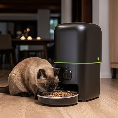 DISTRIBUTEUR AUTOMATIQUE DE CROQUETTES POUR CHAT | AVEC CAMÉRA 4L - Leschamour