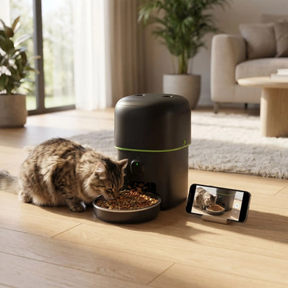 Distributeur automatique de croquettes pour chat avec caméra wifi