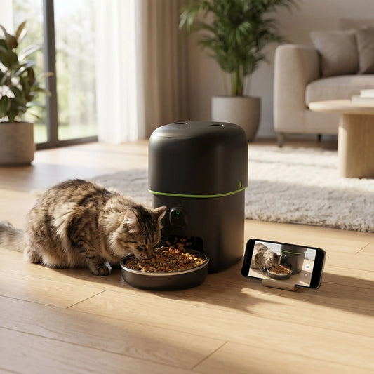 Distributeur automatique de croquettes pour chat avec caméra wifi