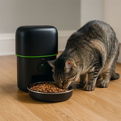 Distributeur automatique de croquettes pour chat avec caméra 