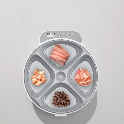 DISTRIBUTEUR AUTOMATIQUE DE CROQUETTES POUR CHAT | SANS FIL - 4 REPAS - Leschamour