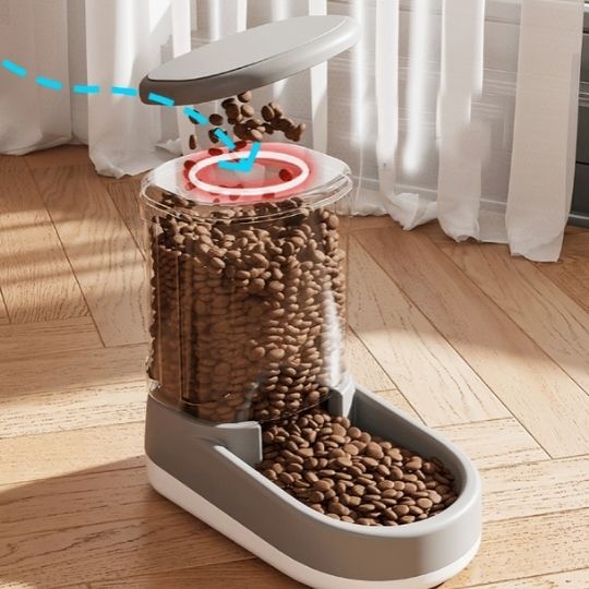 DISTRIBUTEUR CROQUETTE CHAT | CROQUETTES ET EAU - Leschamour