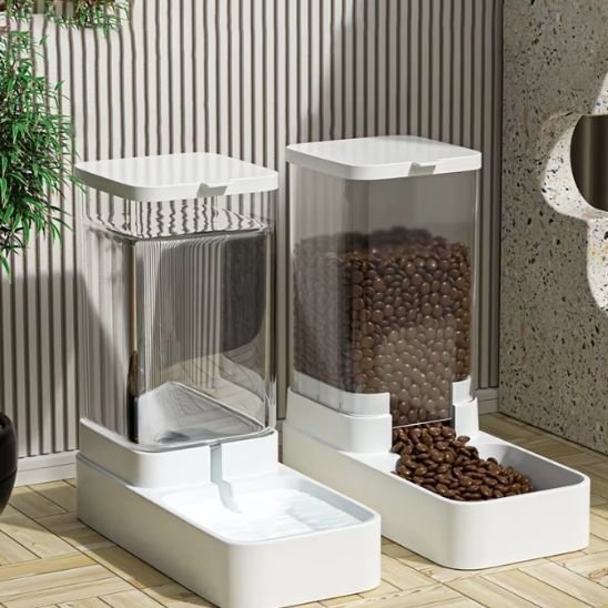 Distributeur croquette et eau chat gravité plastique