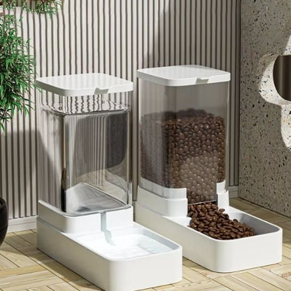 Distributeur croquette et eau chat gravité plastique