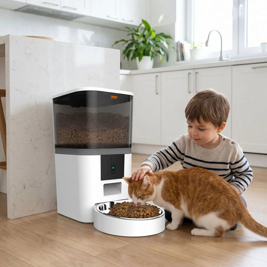 DISTRIBUTEUR CROQUETTES AUTOMATIQUE CHAT | WIFI 4L - Leschamour