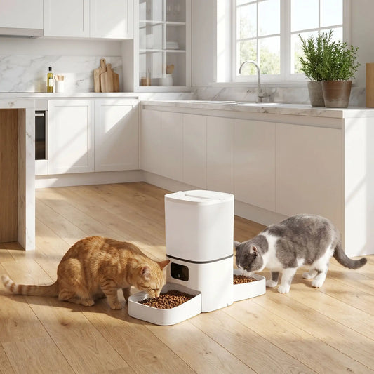 distributeur croquettes chat programmable double gamelle 