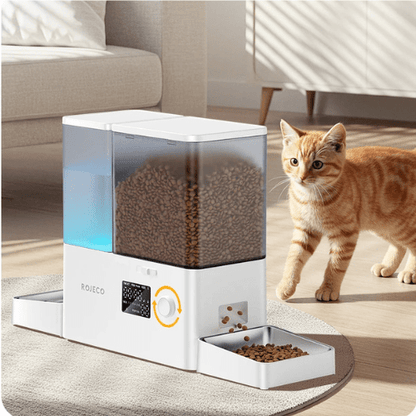 DISTRIBUTEUR CROQUETTES ET EAU CHAT | AUTOMATIQUE 5L - Leschamour