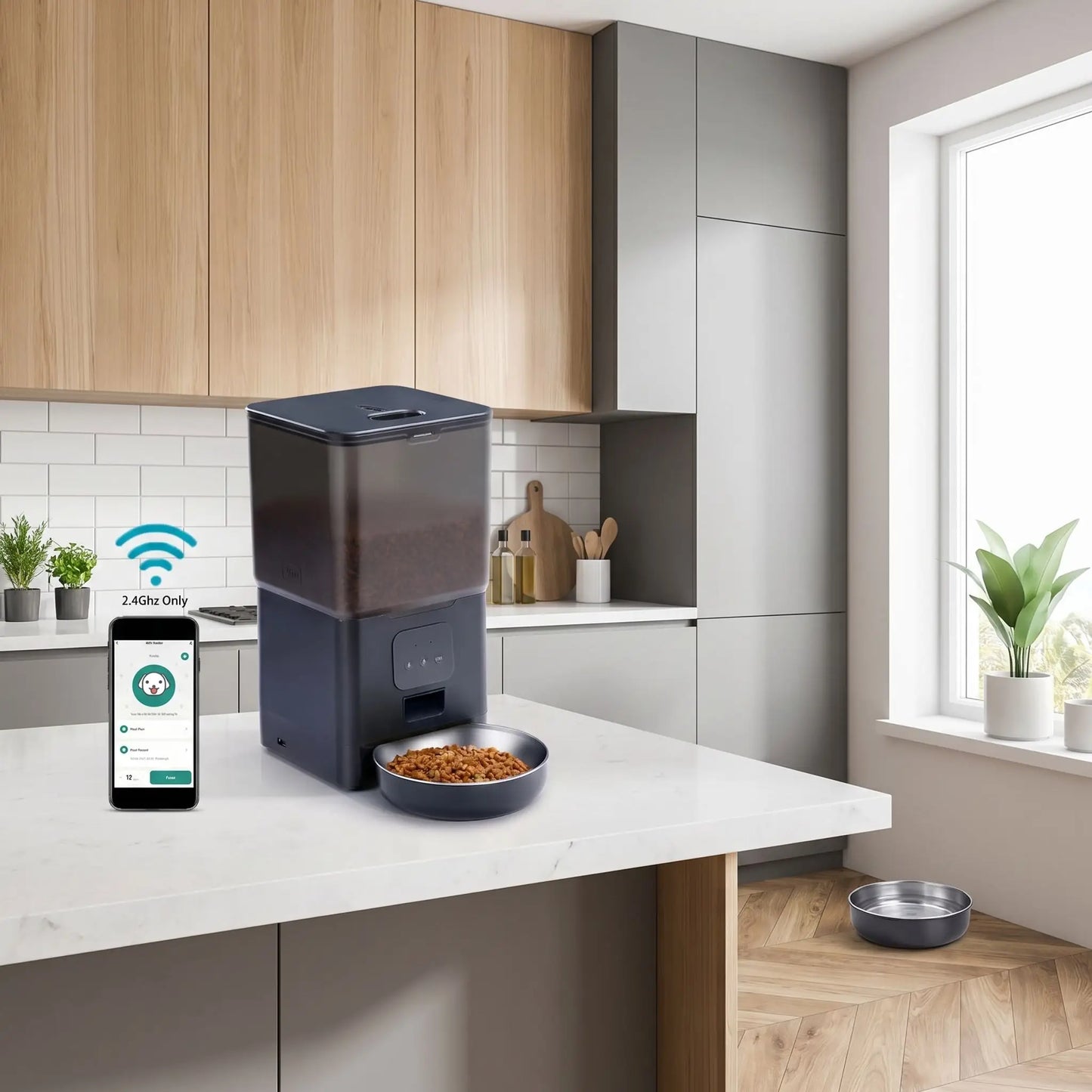 distributeur croquettes pour chat programmable avec application 
