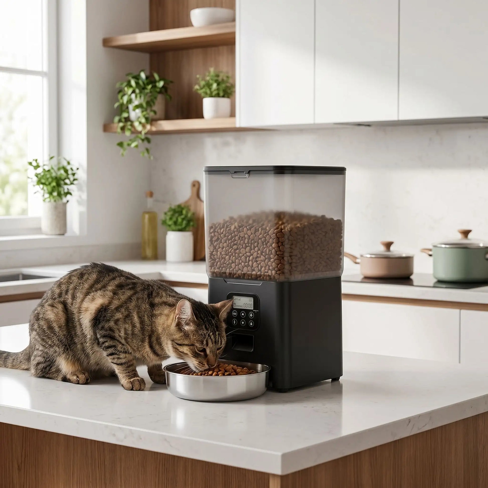 distributeur croquettes pour chat programmable sans application 6L
