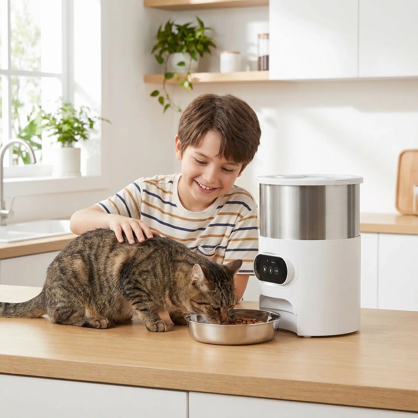 distributeur de croquettes connecté 3L chat qui mange