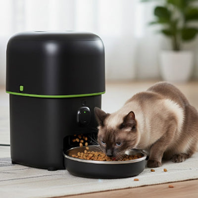 Distributeur de croquettes pour chat connecté noir 4L wifi