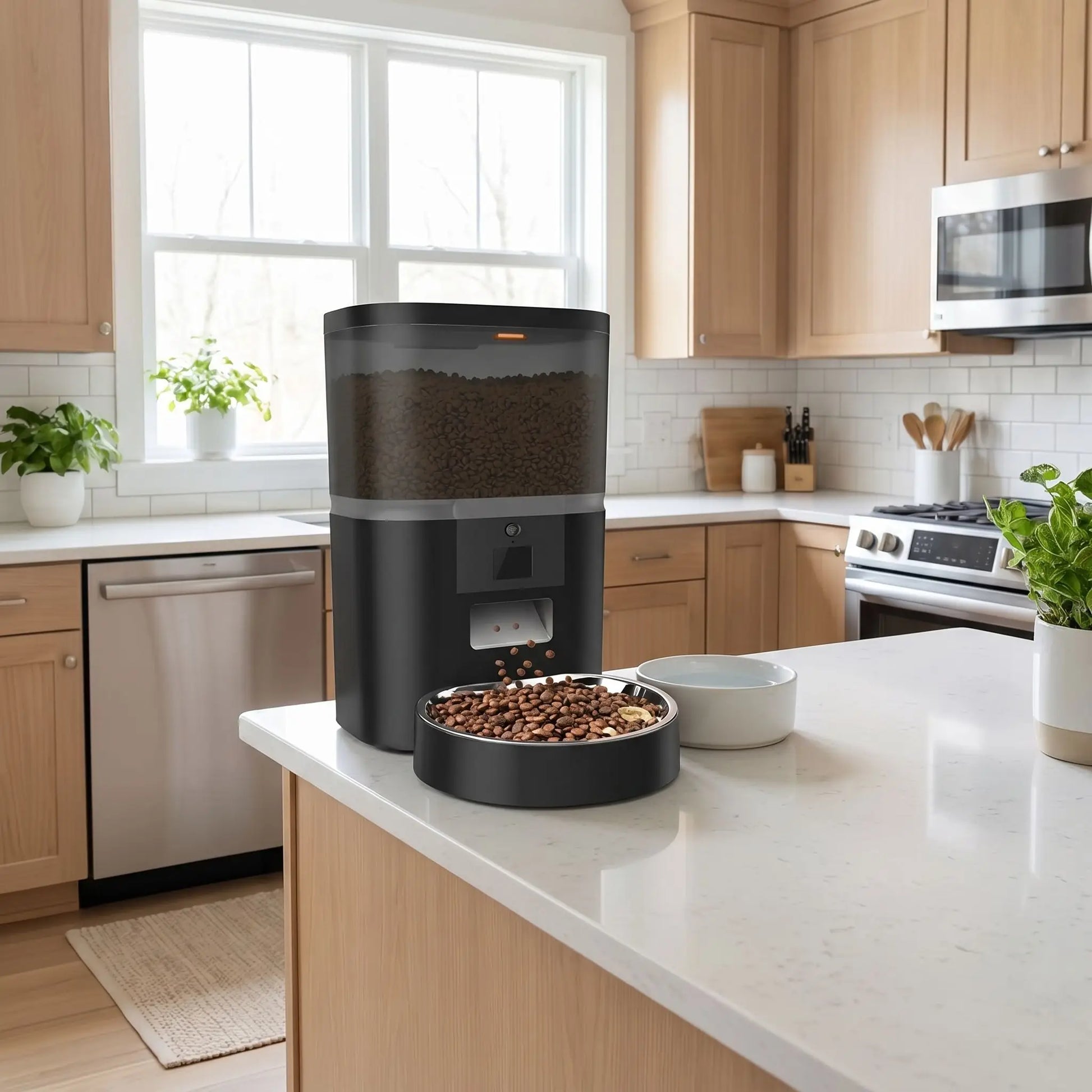 distributeur de nourriture pour chat automatique wifi 4L noir